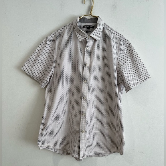 Michael Kors men's casual short-sleeved button-down print shirt size XL - Picture 1 of 9